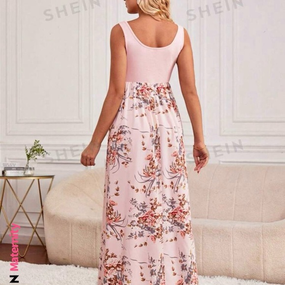 SHEIN Pink Floral Maxi Dress - Picture 2 of 2